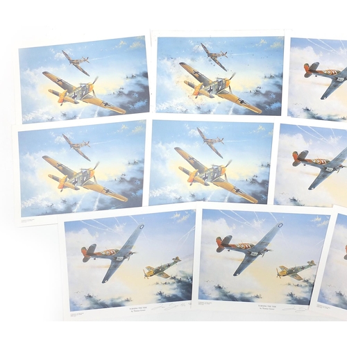 1196 - Thomas Gower - Aviation aircrafts, set of eleven pencil signed limited edition prints, each 32cm x 2... 