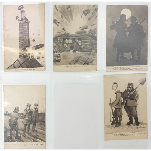 687 - Collection of military and topographical postcards, including Bruce Bairnsfather, The Martello Tower... 