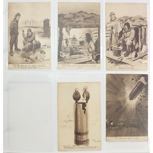 687 - Collection of military and topographical postcards, including Bruce Bairnsfather, The Martello Tower... 