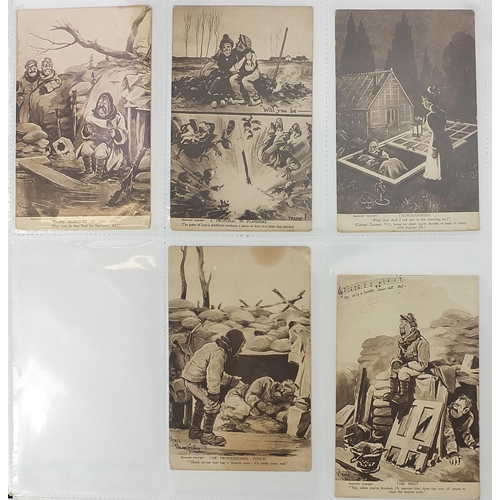 687 - Collection of military and topographical postcards, including Bruce Bairnsfather, The Martello Tower... 