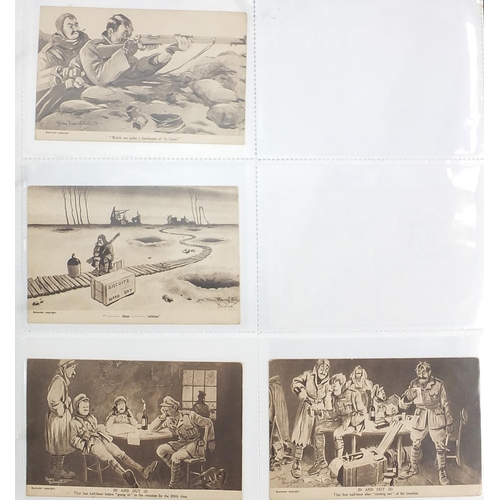 687 - Collection of military and topographical postcards, including Bruce Bairnsfather, The Martello Tower... 