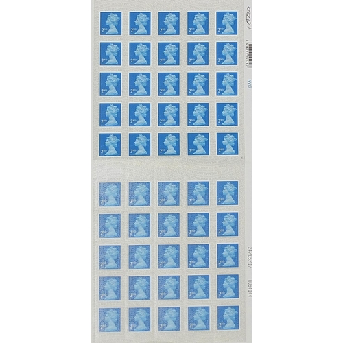 728 - Three sheets of fifty Royal Mail second class stamps