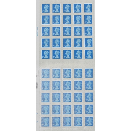 729 - Three sheets of fifty Royal Mail second class stamps