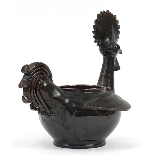 568 - Slipware style rooster, 32.5cm high