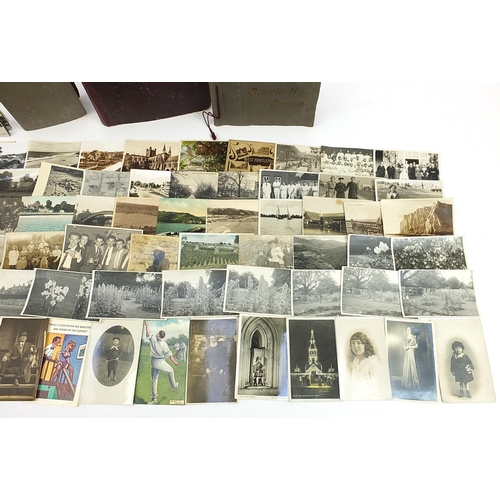 674 - Collection of early 20th century and later postcards, some arranged in albums including planes, topo... 