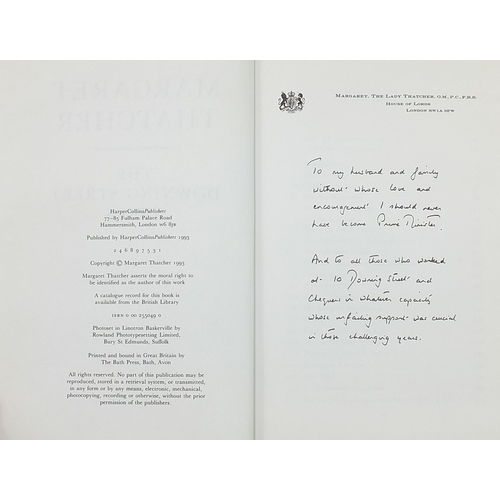 708 - Margaret Thatcher, The Downing Street Years, signed hardback book with dust cover