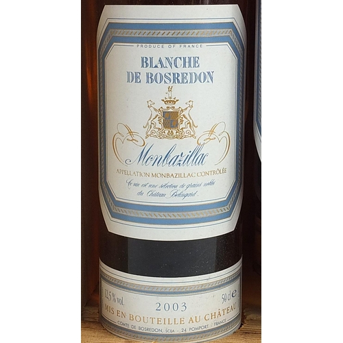 194 - Six 50cl bottles of 2003  Blanche de Bosredon  Monbazillac white wine, with wooden crate