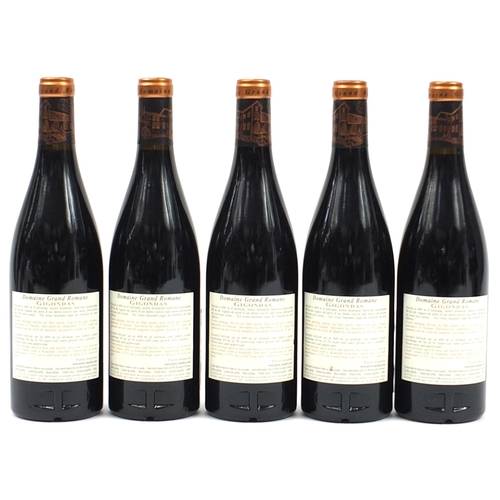 39 - Five bottles of 2005 Domaine Grand Romaine Gigondas Cuvee red wine