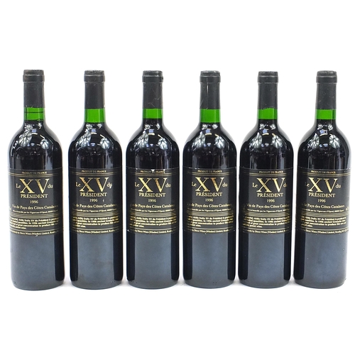 133 - Six bottles of 1996 Le XV du President Grenache red wine