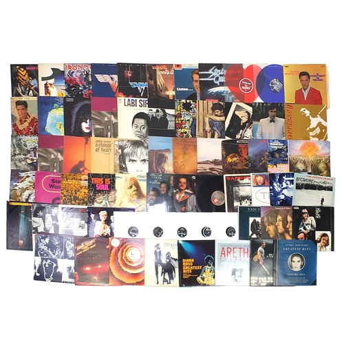 1429 - Vinyl LP records including Status Quo, U2, The Moody Blues, Stevie Wonder, The Rolling Stones and Fl... 