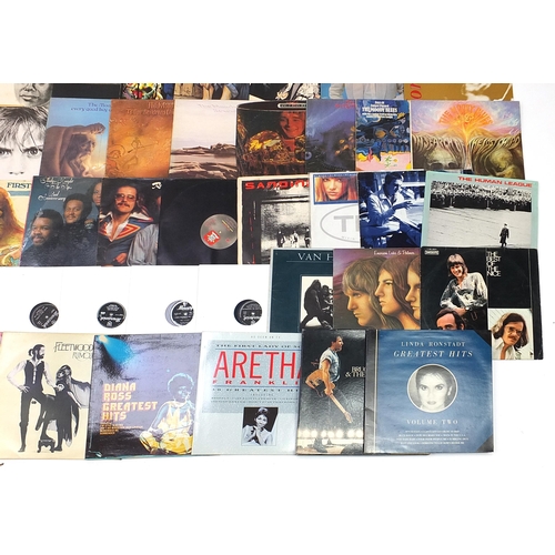 1429 - Vinyl LP records including Status Quo, U2, The Moody Blues, Stevie Wonder, The Rolling Stones and Fl... 