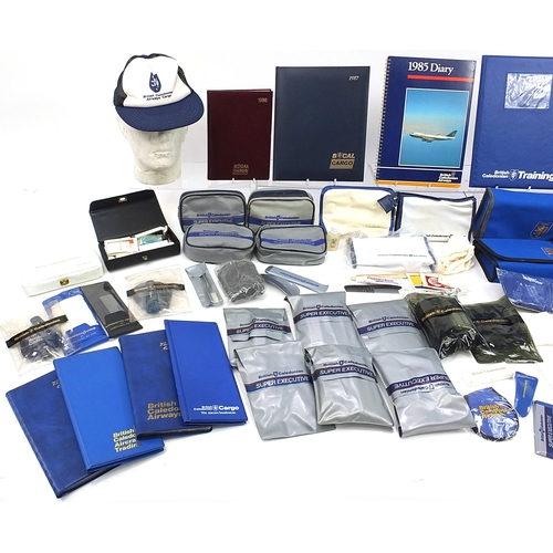 359 - Collection of aviation interest British Caledonian Airways first class wash packs and diaries