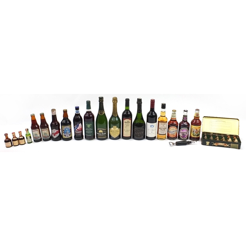 1336 - Collection of alcohol including Rousseaux Fresnet Champagne, 1996 Greenwich Meridian Bordeaux, Bisho... 