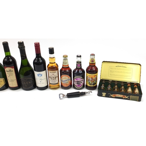 1336 - Collection of alcohol including Rousseaux Fresnet Champagne, 1996 Greenwich Meridian Bordeaux, Bisho... 