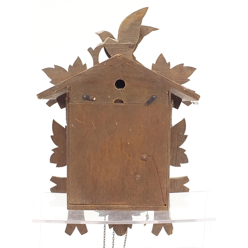 1310 - Black Forest carved wood cuckoo clock, 30cm high