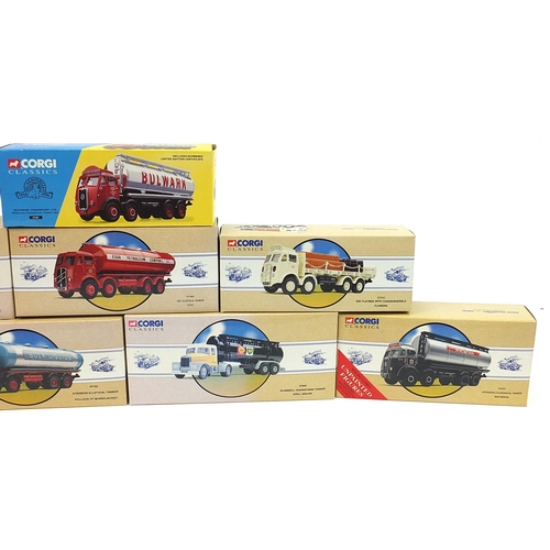 1450 - Eight Corgi die cast advertising road transport tankers with boxes, numbers 97319, 27301, 97162, 979... 