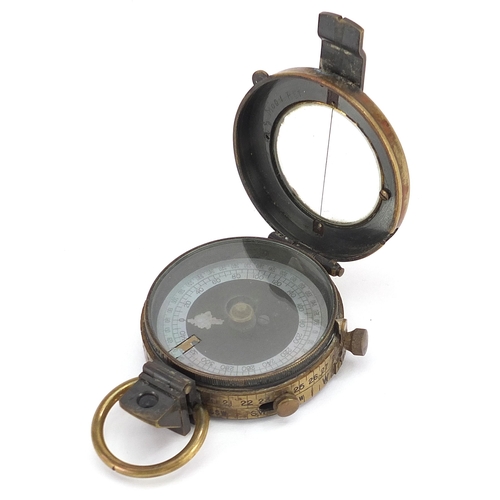 1594 - British military World War I compass with leather case by Short & Mason Ltd of London