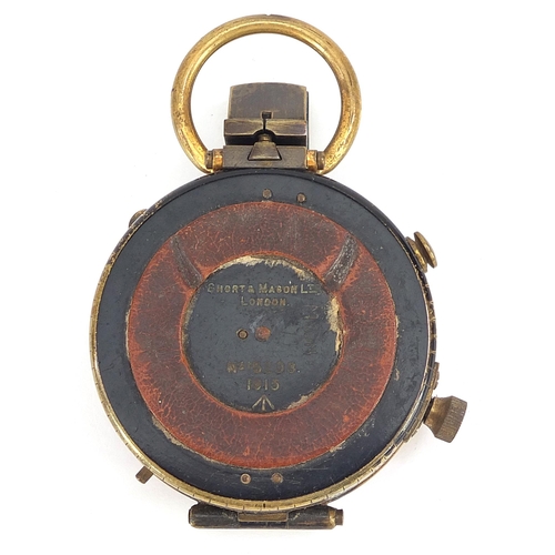 1594 - British military World War I compass with leather case by Short & Mason Ltd of London