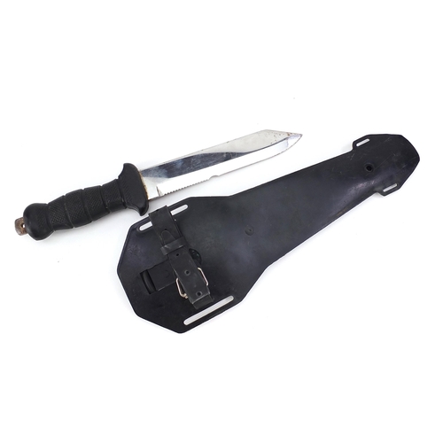 1616 - Eternal diver's knife with sheath and steel blade, 33cm in length