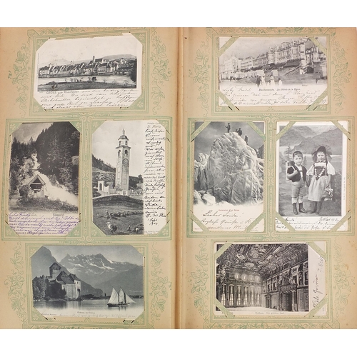 683 - Collection of early 20th century social history and topographical German postcards arranged in an al... 