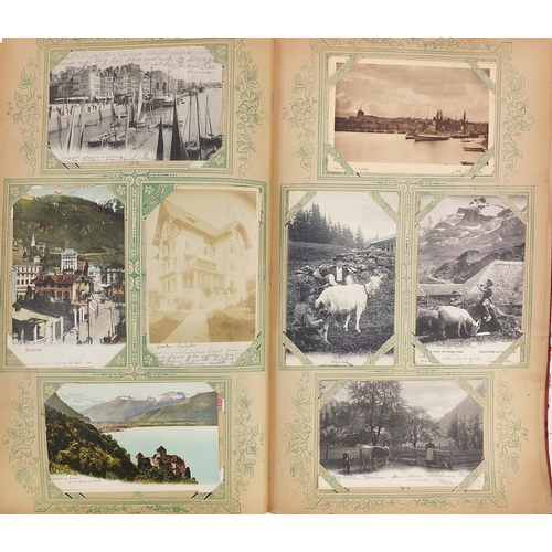 683 - Collection of early 20th century social history and topographical German postcards arranged in an al... 