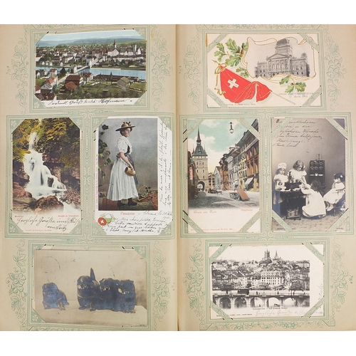 681 - Collection of early 20th century social history and topographical German postcards arranged in an al... 