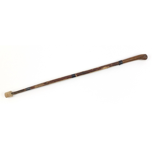 1061 - Bamboo swordstick for restoration with steel blade, 80cm in length