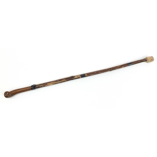 1061 - Bamboo swordstick for restoration with steel blade, 80cm in length