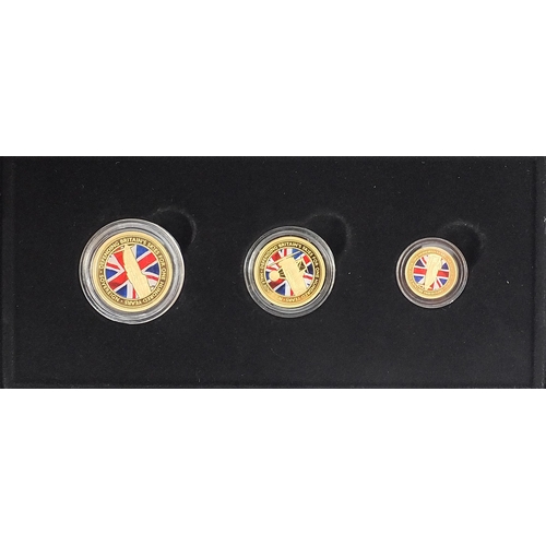 455 - 2018 Defence of Our Skies Colour Sovereign Gold Series set by Hattons of London comprising sovereign... 