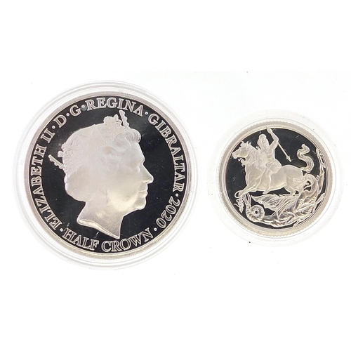 457 - Elizabeth II 2019 silver sovereign and a silver proof half crown commemorating Sir Winston Churchill