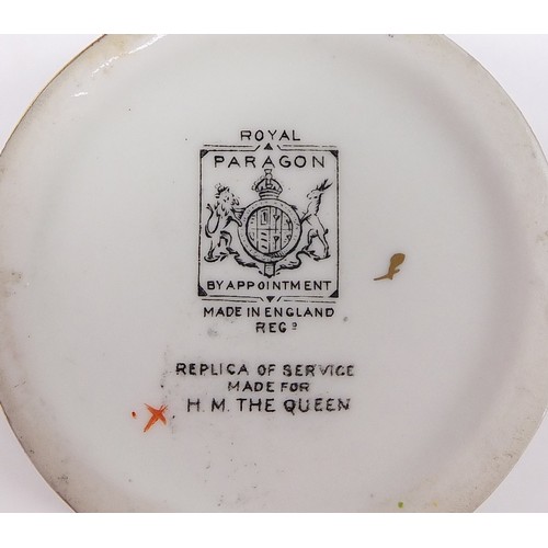 375 - Royal Paragon tea ware, replica of service made for HM The Queen, the largest 25.5cm wide