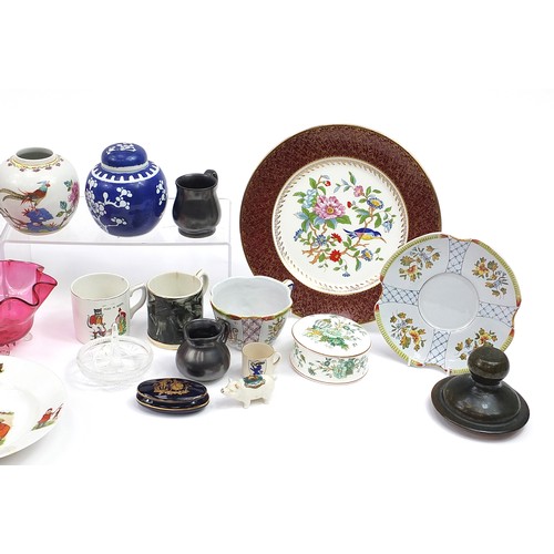 1202 - Antique and later china including Spode Dimmity plate, crested china, Chinese ginger jars and Royal ... 