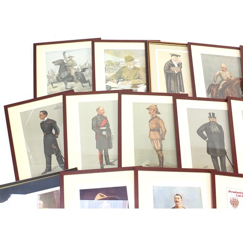 817 - Collection of predominately military and political interest prints including Vanity Fair and David L... 