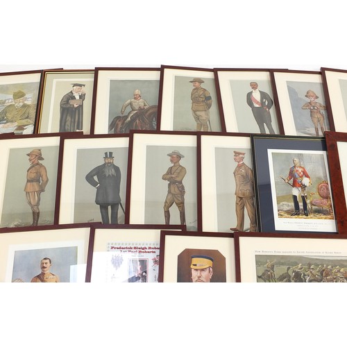 817 - Collection of predominately military and political interest prints including Vanity Fair and David L... 