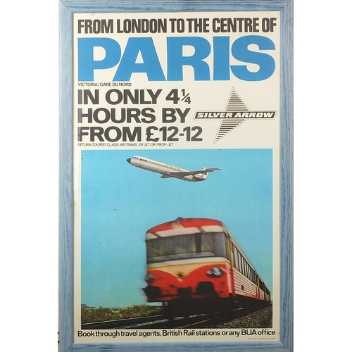 351 - Three aviation interest British United Airways advertising posters, each framed and glazed, each 101... 