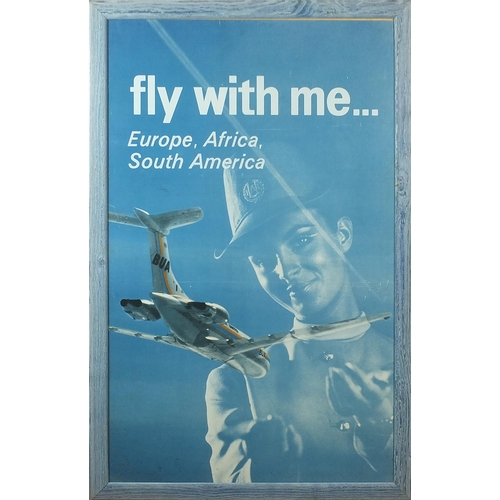 351 - Three aviation interest British United Airways advertising posters, each framed and glazed, each 101... 