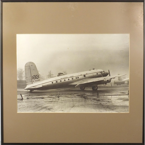 355 - Vintage aviation interest Air Charter Ltd London black and white photograph of a Avro Tudor (Super T... 