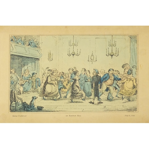 1220 - Lodgings to Let, An Election Ball and three others, five antique and later prints in colour, one aft... 