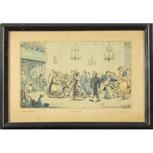 1220 - Lodgings to Let, An Election Ball and three others, five antique and later prints in colour, one aft... 