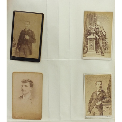 688 - Collection of Victorian cabinet cards arranged in three albums