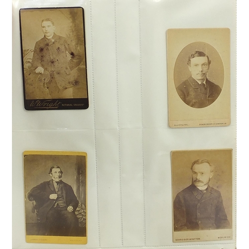 688 - Collection of Victorian cabinet cards arranged in three albums