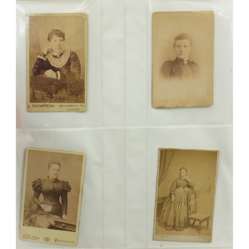 688 - Collection of Victorian cabinet cards arranged in three albums