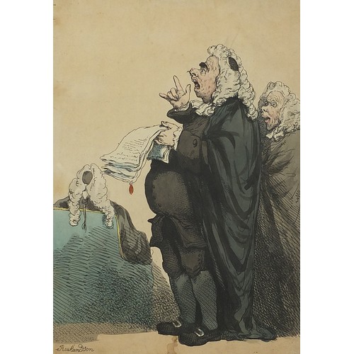 222 - After Thomas Rowlandson - A Councillor and a Milksop, two early 19th century satirical prints in col... 