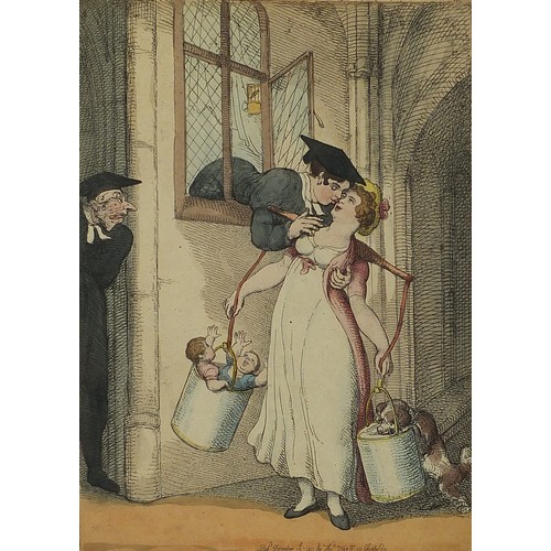 222 - After Thomas Rowlandson - A Councillor and a Milksop, two early 19th century satirical prints in col... 