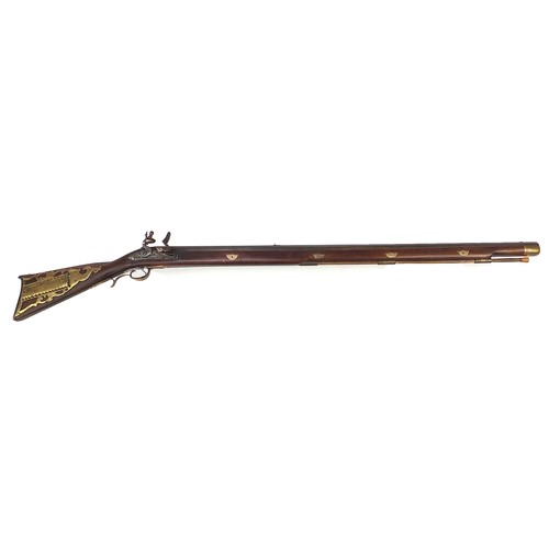 1619 - Decorative flintlock rifle, 131cm in length