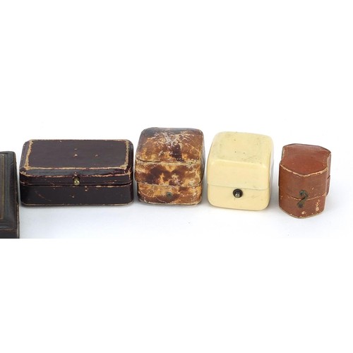 2187 - Collection of antique and later jewellery boxes including W Williams, John Bennett, G B Devenish and... 