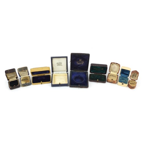 2187 - Collection of antique and later jewellery boxes including W Williams, John Bennett, G B Devenish and... 