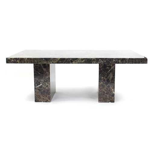 839 - Rectangular Marble coffee table, 46cm H x 130cm W x 76cm D