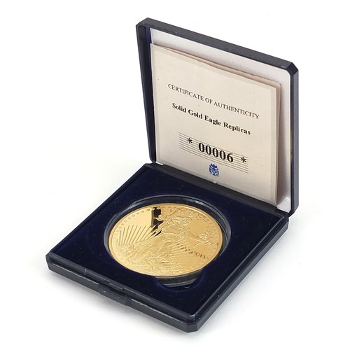 51A - Modern 1933 14ct gold double eagle replica, 25g - this lot is sold without buyer’s premium, the hamm... 