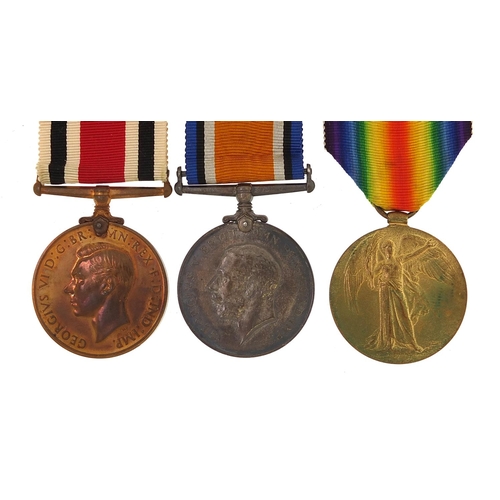 2293 - British military World War I pair and Faithful Service medal together with boxes of issue, the pair ... 